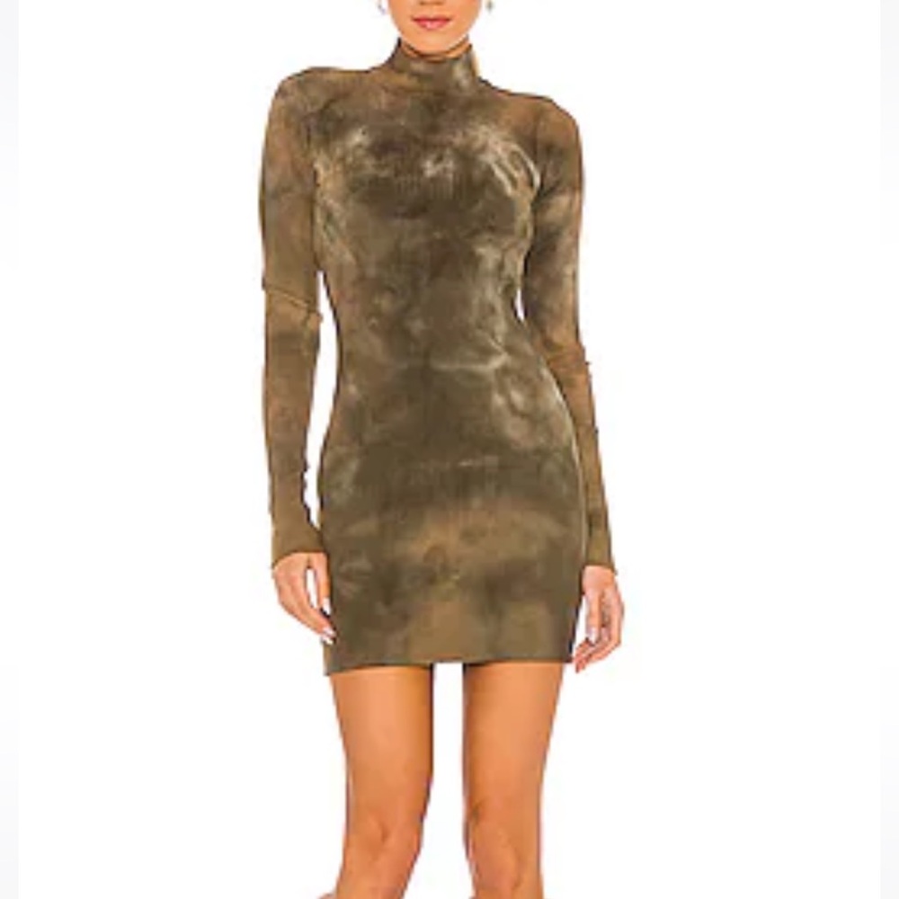 Cotton Citizen Ibiza Toffee  Ribbed Long Sleeve Mini Dress